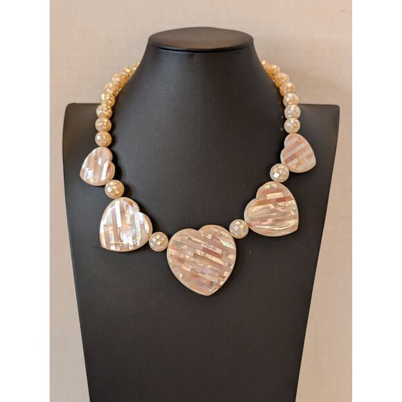 Jay King DRT MOP & Abalone Heart Reversible Necklace 925 Closure Matching Watch - Picture 3 of 16